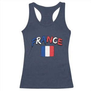 Vintage France Flag French Heritage Graphic Racerback Tank Top