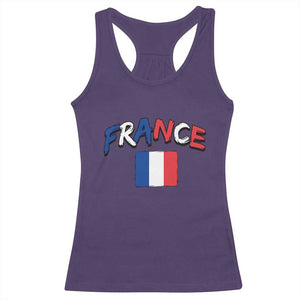 Vintage France Flag French Heritage Graphic Racerback Tank Top
