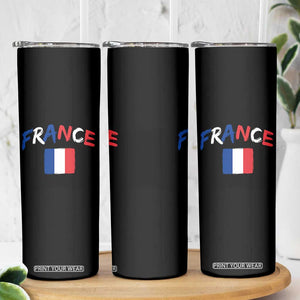 Vintage France Flag French Heritage Graphic Skinny Tumbler