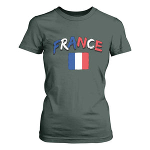 Vintage France Flag French Heritage Graphic T Shirt For Women