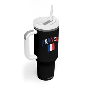 Vintage France Flag French Heritage Graphic Tumbler With Handle