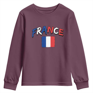 Vintage France Flag French Heritage Graphic Youth Sweatshirt