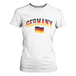 Vintage Germany Flag T Shirt For Women Black Red Gold German Heritage Gift