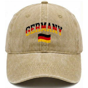 Vintage Germany Flag Washed Cotton Baseball Cap Black Red Gold German Heritage Gift