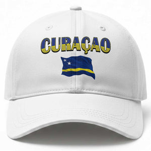 Vintage Curacao Flag Baseball Cap Dutch Caribbean Heritage Gift