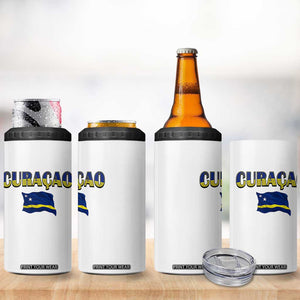 Vintage Curacao Flag 4 in 1 Can Cooler Tumbler Dutch Caribbean Heritage Gift