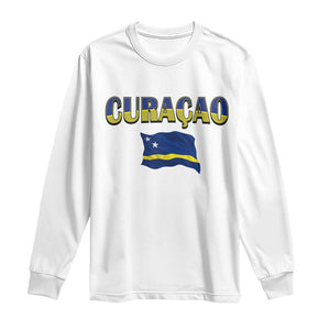 Vintage Curacao Flag Long Sleeve Shirt Dutch Caribbean Heritage Gift