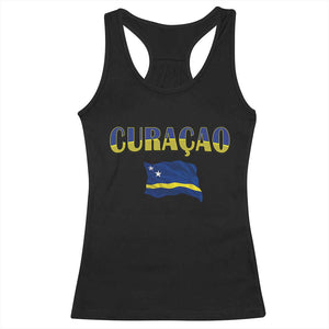Vintage Curacao Flag Racerback Tank Top Dutch Caribbean Heritage Gift
