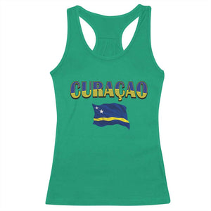 Vintage Curacao Flag Racerback Tank Top Dutch Caribbean Heritage Gift