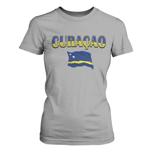 Vintage Curacao Flag T Shirt For Women Dutch Caribbean Heritage Gift