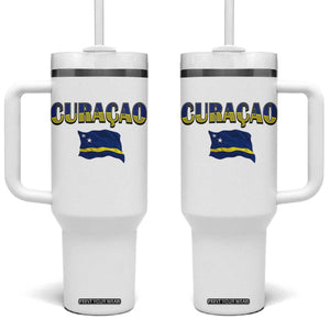 Vintage Curacao Flag Tumbler With Handle Dutch Caribbean Heritage Gift