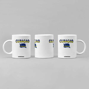 Vintage Curacao Flag Coffee Mug Dutch Caribbean Heritage Gift