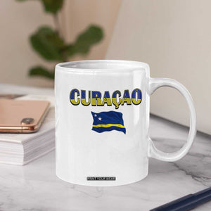Vintage Curacao Flag Coffee Mug Dutch Caribbean Heritage Gift