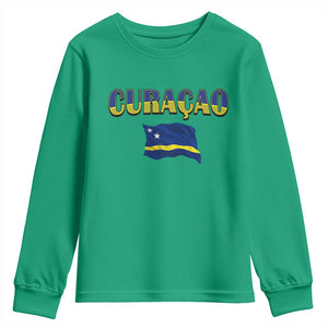 Vintage Curacao Flag Youth Sweatshirt Dutch Caribbean Heritage Gift