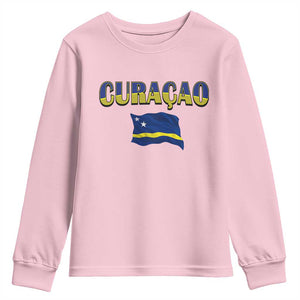 Vintage Curacao Flag Youth Sweatshirt Dutch Caribbean Heritage Gift