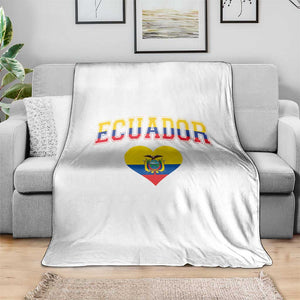 Vintage Ecuador Flag Heart Throw Blanket Proud Ecuadorian Heritage Gift