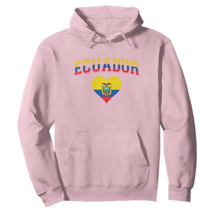 Vintage Ecuador Flag Heart Hoodie Proud Ecuadorian Heritage Gift