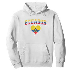 Vintage Ecuador Flag Heart Hoodie Proud Ecuadorian Heritage Gift