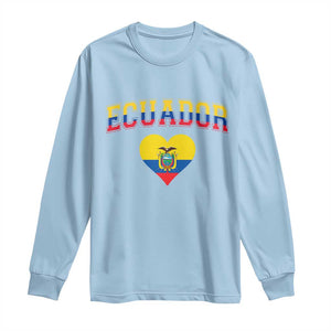 Vintage Ecuador Flag Heart Long Sleeve Shirt Proud Ecuadorian Heritage Gift