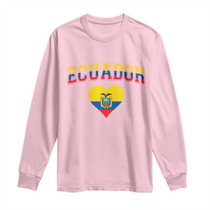 Vintage Ecuador Flag Heart Long Sleeve Shirt Proud Ecuadorian Heritage Gift