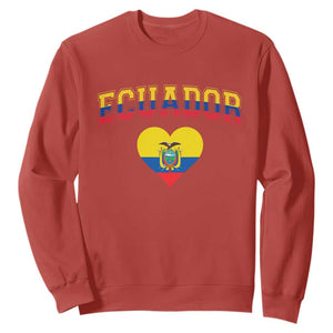 Vintage Ecuador Flag Heart Sweatshirt Proud Ecuadorian Heritage Gift