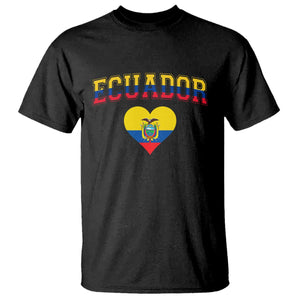 Vintage Ecuador Flag Heart T Shirt Proud Ecuadorian Heritage Gift
