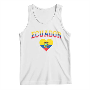 Vintage Ecuador Flag Heart Tank Top Proud Ecuadorian Heritage Gift