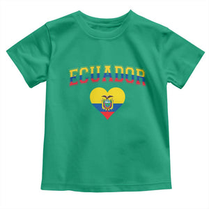 Vintage Ecuador Flag Heart Toddler T Shirt Proud Ecuadorian Heritage Gift