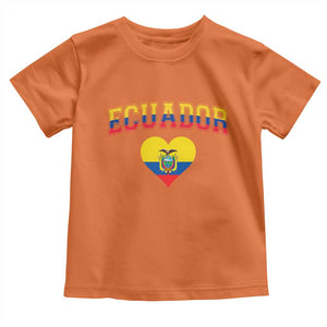 Vintage Ecuador Flag Heart Toddler T Shirt Proud Ecuadorian Heritage Gift