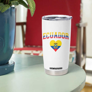 Vintage Ecuador Flag Heart Tumbler Cup Proud Ecuadorian Heritage Gift