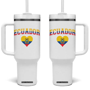 Vintage Ecuador Flag Heart Tumbler With Handle Proud Ecuadorian Heritage Gift