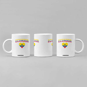 Vintage Ecuador Flag Heart Coffee Mug Proud Ecuadorian Heritage Gift