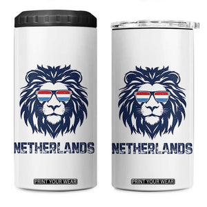 Cool Dutch Lion With Sunglasses 4 in 1 Can Cooler Tumbler Netherlands Pride Gift