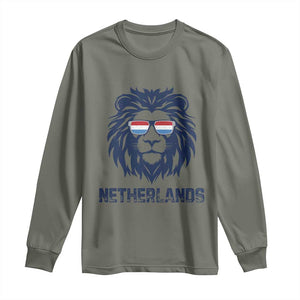 Cool Dutch Lion With Sunglasses Long Sleeve Shirt Netherlands Pride Gift