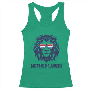 Cool Dutch Lion With Sunglasses Racerback Tank Top Netherlands Pride Gift