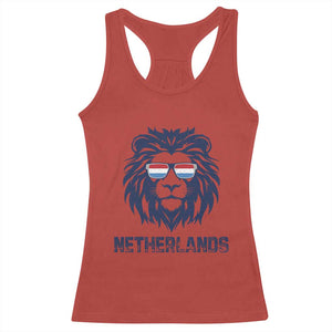 Cool Dutch Lion With Sunglasses Racerback Tank Top Netherlands Pride Gift