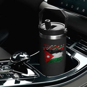 Vintage Jordan Pride Flip Straw Tumbler Proud Jordanian Roots Gift
