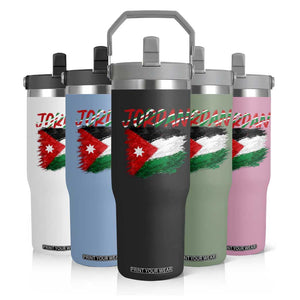 Vintage Jordan Pride Flip Straw Tumbler Proud Jordanian Roots Gift