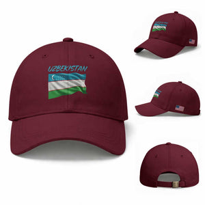 Vintage Uzbekistan Flag Baseball Cap Proud Uzbek Roots Gift