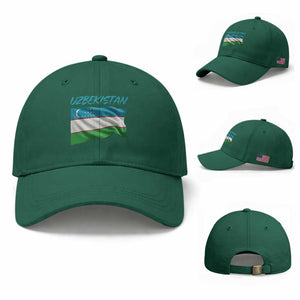 Vintage Uzbekistan Flag Baseball Cap Proud Uzbek Roots Gift