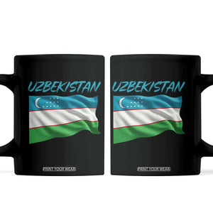 Vintage Uzbekistan Flag Coffee Mug Proud Uzbek Roots Gift