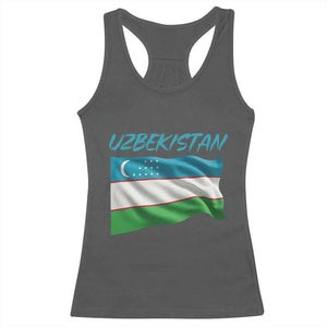 Vintage Uzbekistan Flag Racerback Tank Top Proud Uzbek Roots Gift