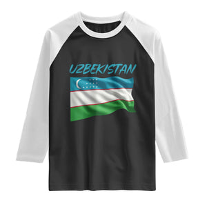 Vintage Uzbekistan Flag Raglan Shirt Proud Uzbek Roots Gift