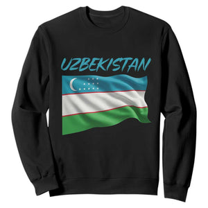 Vintage Uzbekistan Flag Sweatshirt Proud Uzbek Roots Gift