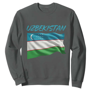 Vintage Uzbekistan Flag Sweatshirt Proud Uzbek Roots Gift