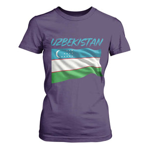 Vintage Uzbekistan Flag T Shirt For Women Proud Uzbek Roots Gift