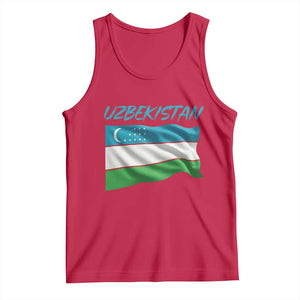 Vintage Uzbekistan Flag Tank Top Proud Uzbek Roots Gift