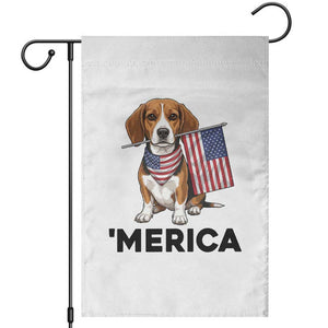 Patriotic Beagle Lover 4th Of July Dog Garden Flag Merica Pride