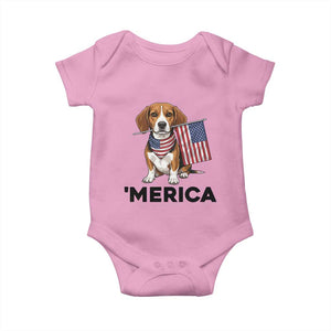 Patriotic Beagle Lover 4th Of July Dog Baby Onesie Merica Pride