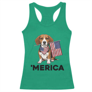 Patriotic Beagle Lover 4th Of July Dog Racerback Tank Top Merica Pride